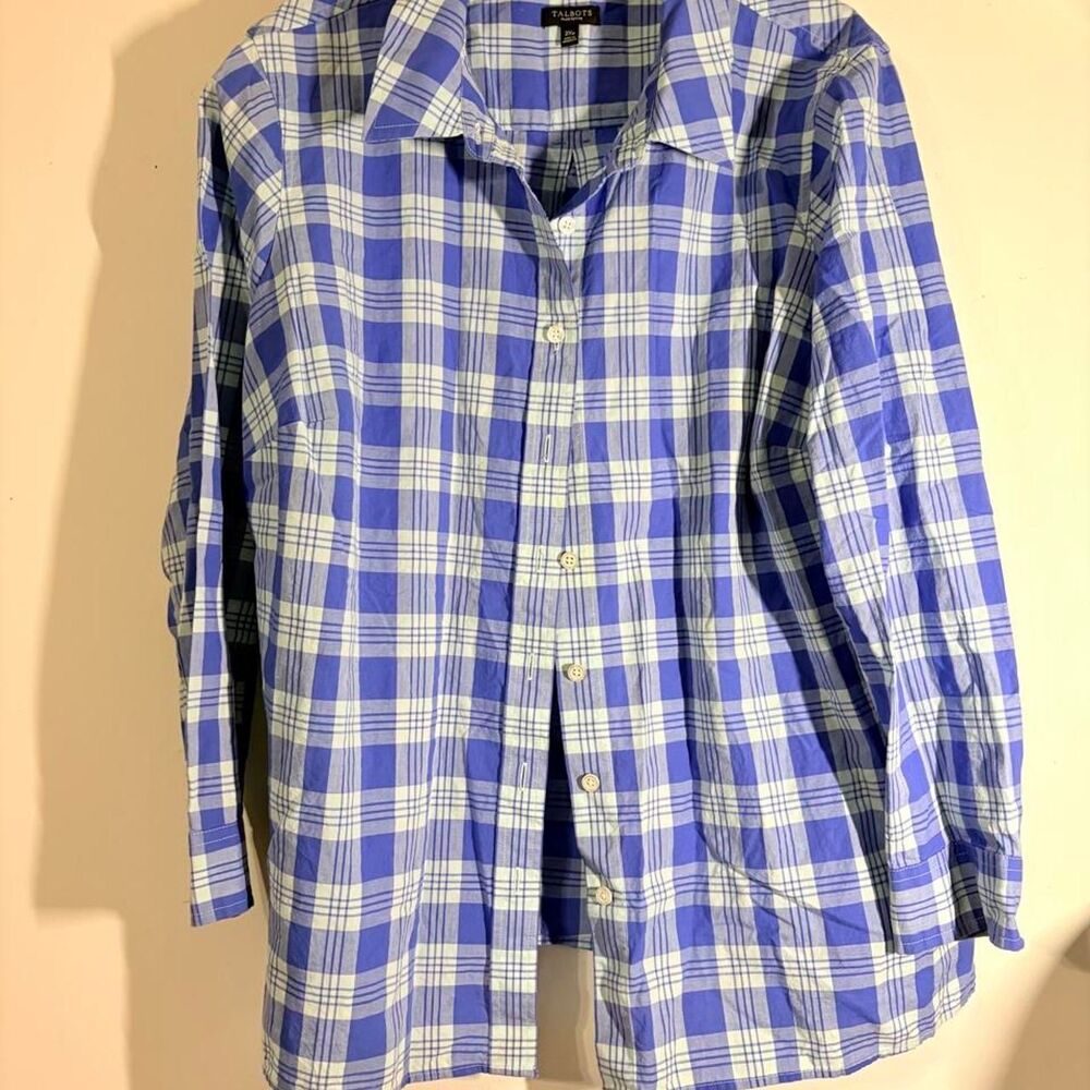 Talbots Women's Blue and Purple Shirt